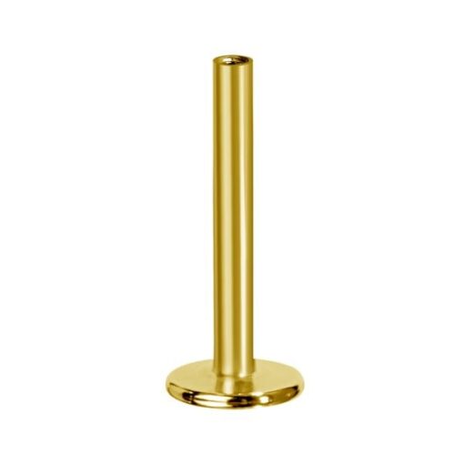 Barra labret con baño de oro y rosca interna