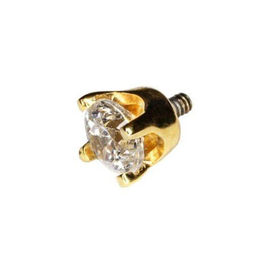 Piercing de oro macizo 14 Kt. con Zirconia corte brillante - Imagen 2