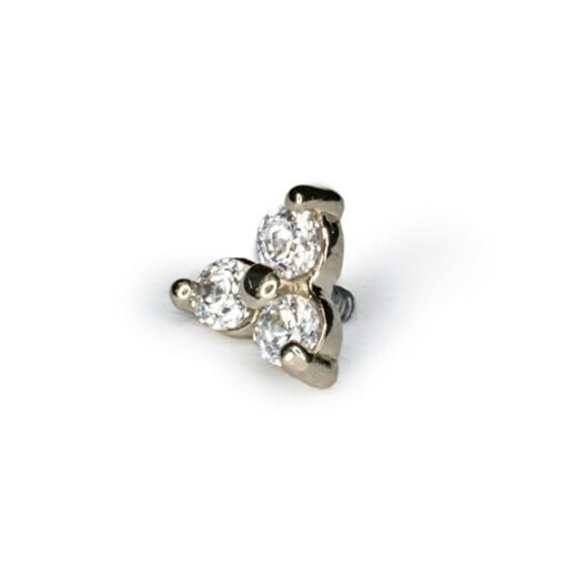 Trinity de oro blanco macizo con Zirconias
