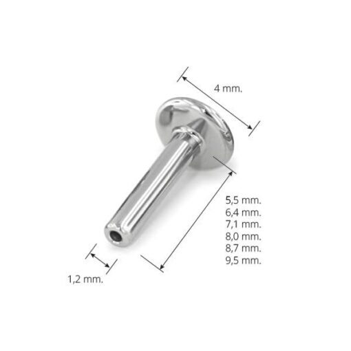 Barra labret push pin marca Neometal - Imagen 2