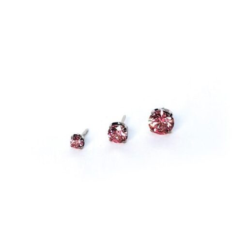 Piercing de titanio con Swarovski® rosa y corte brillante - Imagen 2