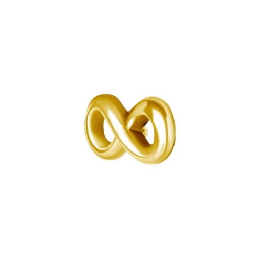 Top con baño de oro 24 Kt. con un infinito de 3x6 mm.