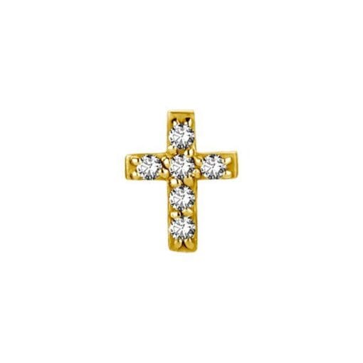 Top con baño de oro 24 Kt. con una cruz mini y Swarovski®
