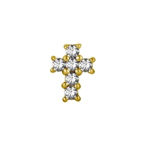 Top con baño de oro 24 Kt. con una cruz y Swarovski®
