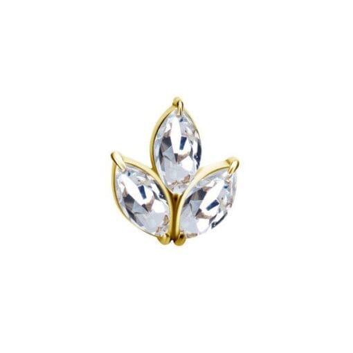 Top con baño de oro 24 Kt. y 3 Swarovski® talla marquesa