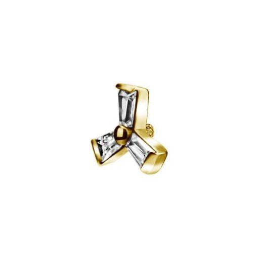 Top con baño de oro 24 Kt. y 3 Swarovski® talla baguette