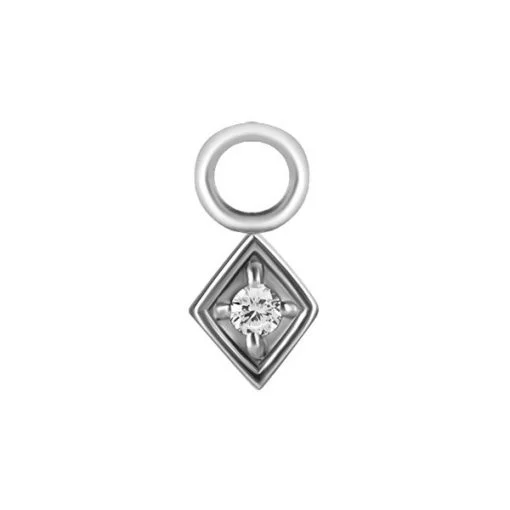 Charm de acero 316L. Rombo y 1 Zirconia