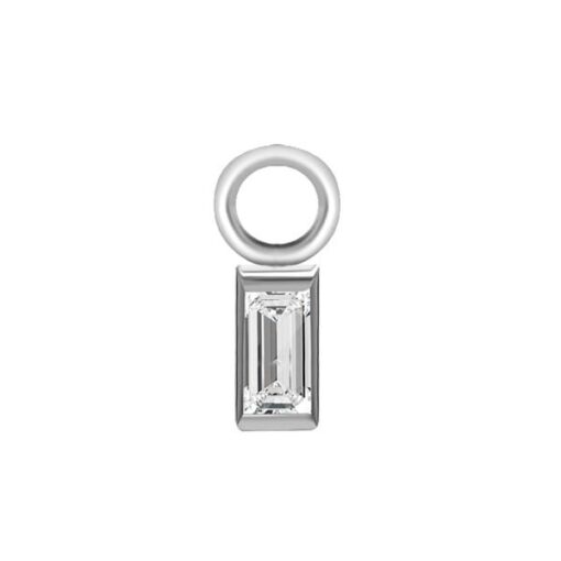 Charm de acero 316L. con Zirconia corte baguette