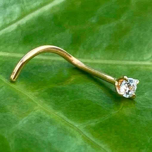 Nostril de oro macizo 18 Kt. con 1 Swarovski®