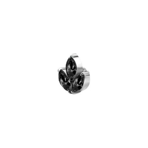 Top de acero 316L y 3 Zirconias negras talla marquesa