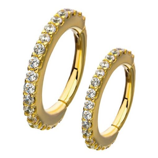 Aro de oro macizo 14 Kt. con Zirconias cúbicas