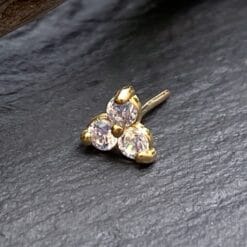 Trinity de oro macizo 18 Kt. y 3 Swarovski® push pin