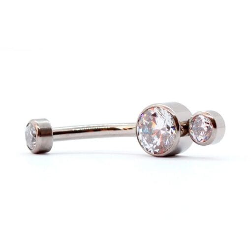 Piercing de ombligo con 3 zirconias - Imagen 2