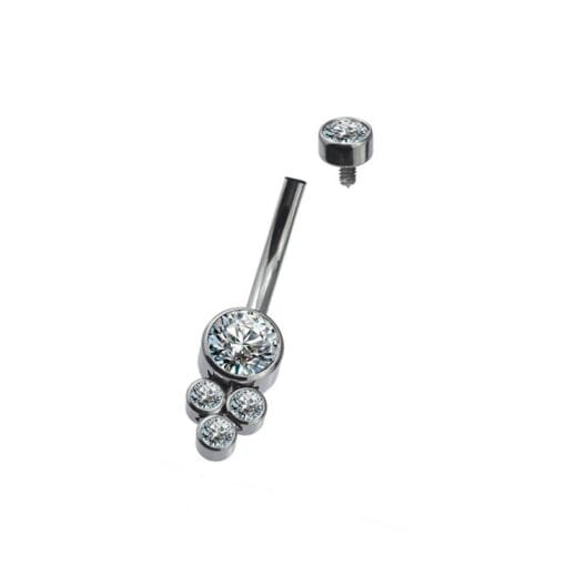 Piercing de ombligo con 5 zirconias - Imagen 4