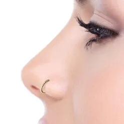 Alternative view of Aro para nariz con baño de oro 24 Kt. y Zirconias de Swarovski®