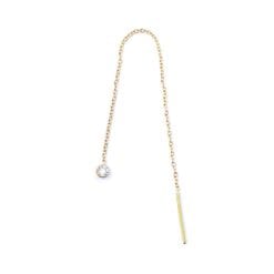 Cadena de acero quirúrgico y baño de oro con pasador y zirconia para conectar piercings