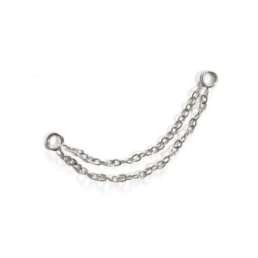 Cadena doble de acero quirúrgico para piercing de oreja