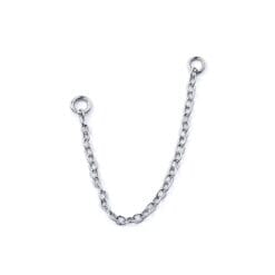 Cadena conectora de acero quirúrgico para piercing de oreja