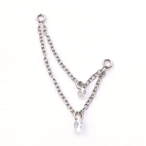 Cadena conectora doble para aros y labrets