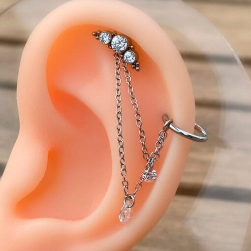 Cadena conectora doble con zirconias