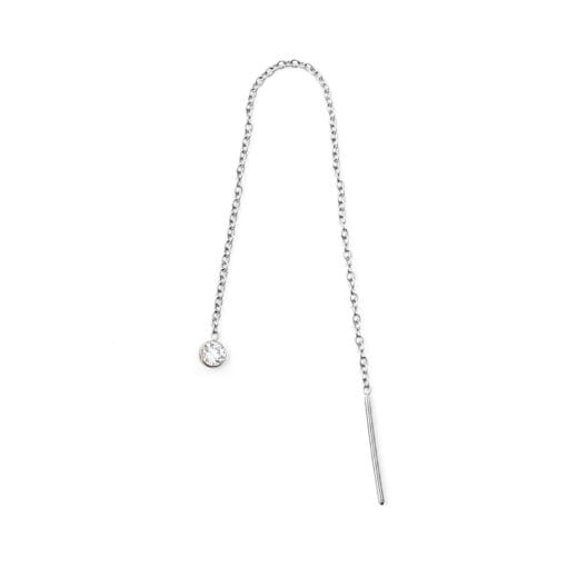 Cadena de acero quirúrgico con pasador y zirconia para conectar piercings