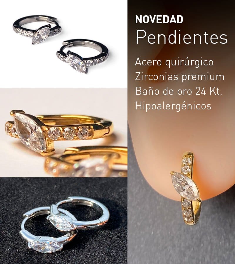 Pendientes hipoalergénicos con zirconias