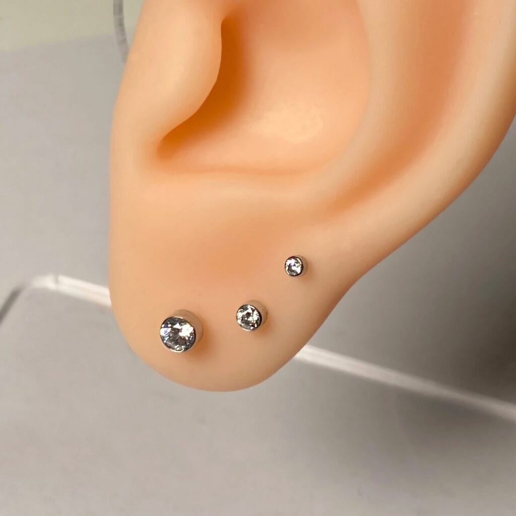 Piercings de titanio para lóbulo