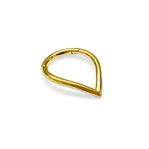 Clicker con baño de oro y forma de V para piercing de oreja