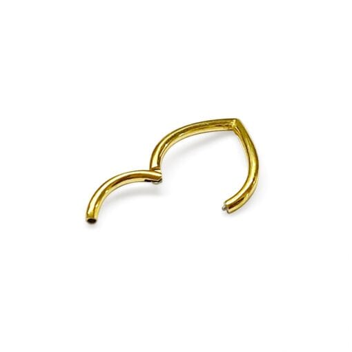 Clicker con baño de oro y forma de V para hélix