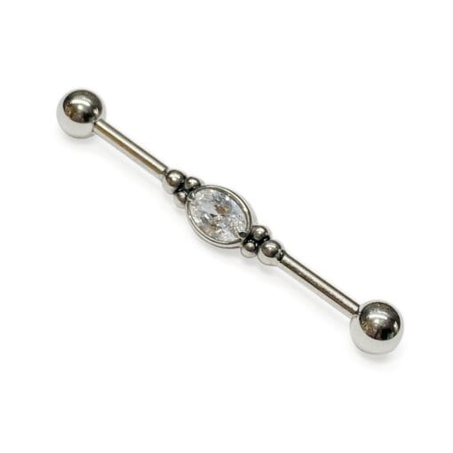Piercing industrial de acero quirúrgico con una zirconia