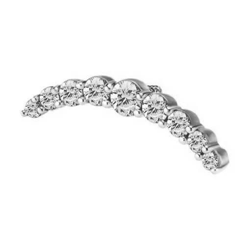 Piercing con forma de media lun y con 9 zirconias de Swarovski®