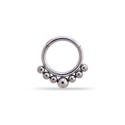 Piercing de titanio con para septum con bolitas estilo étnico