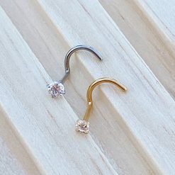 Piercing de titanio para pezón con zirconias violetas - ZUK Luxury