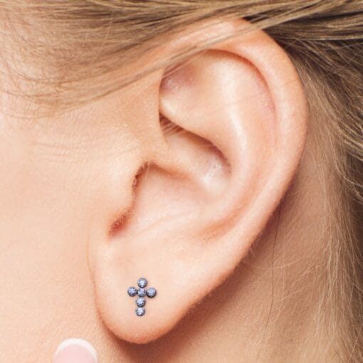 Top de titanio con forma cruz y 6 zirconias - Imagen 2