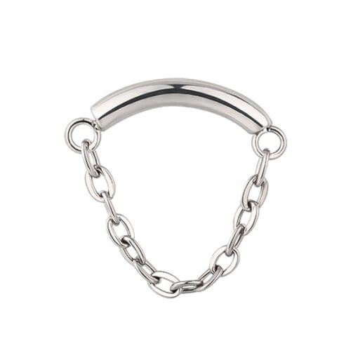 Piercing hélix de titanio con cadena