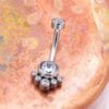 Piercing de ombligo con 7 zirconias