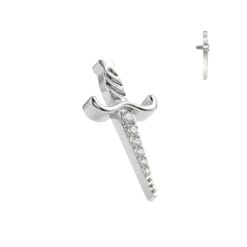 Top de titanio con una daga y zirconias