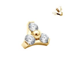 Trinity de titanio y baño de oro con zirconias